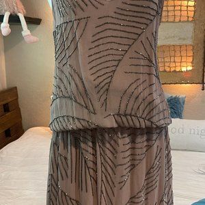 Summer of Love XS (fits a small) tan squin classy dress